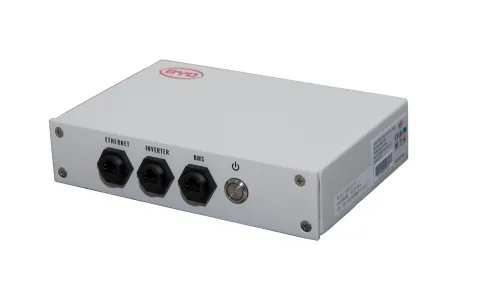 BYD Battery-Box Premium LVS BMU IP55 battery management unit showing the status LED and compact white enclosure.