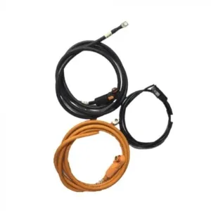 Genuine Growatt L1 battery cable kit featuring 2-meter orange and black 48V power leads and an RJ45 BMS communication cable for GBLI 6531 solar batteries.