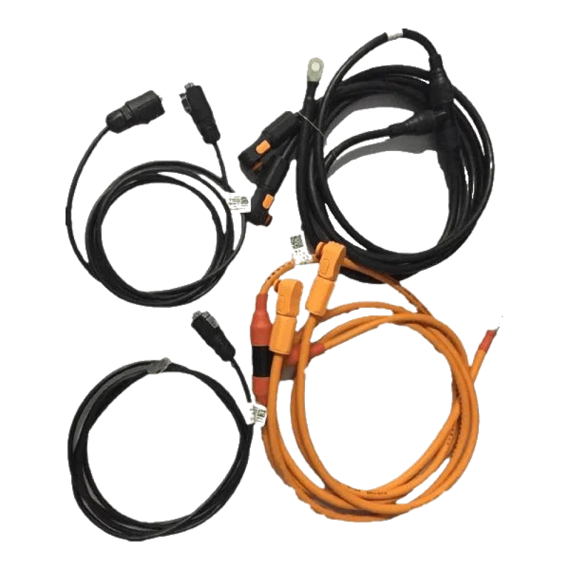 Growatt L3 Battery Cable Kit for GBLI 6532 featuring orange and black 2 m power cables and a grey RJ45 BMS lead.